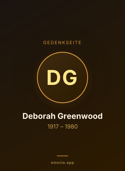 Gedenkportrait von Deborah Greenwood