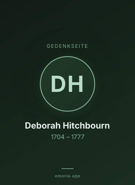 Gedenkportrait von Deborah Hitchbourn