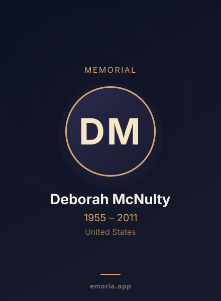 Memorial portrait of Deborah McNulty