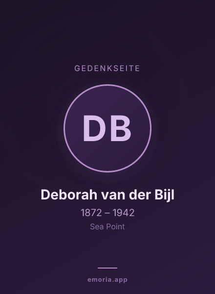 Gedenkportrait von Deborah van der Bijl