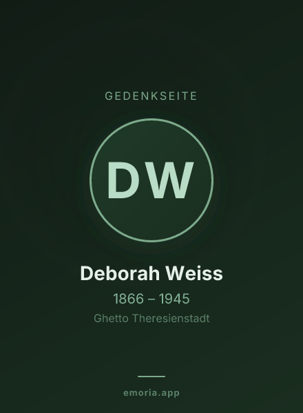 Gedenkportrait von Deborah Weiss