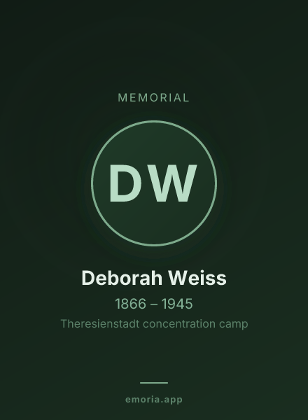 Memorial portrait of Deborah Weiss