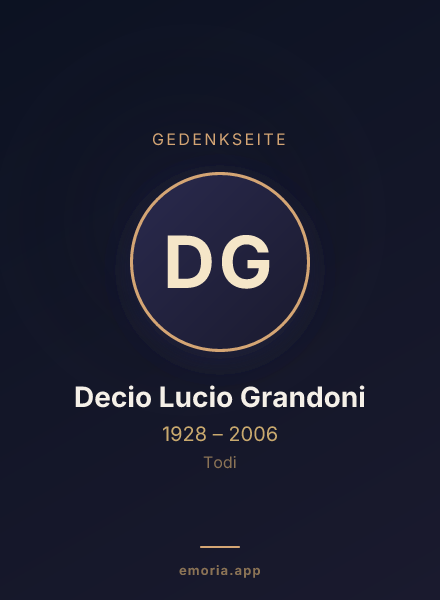 Gedenkportrait von Decio Lucio Grandoni