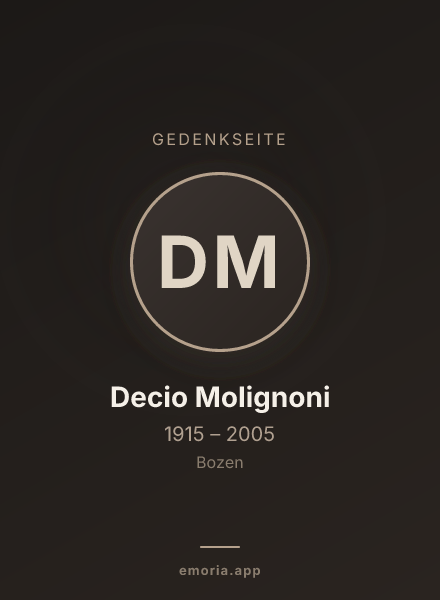 Gedenkportrait von Decio Molignoni