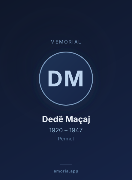 Memorial portrait of Dedë Maçaj