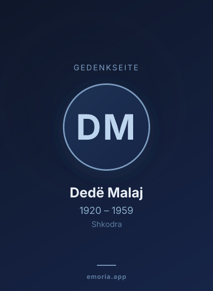Gedenkportrait von Dedë Malaj