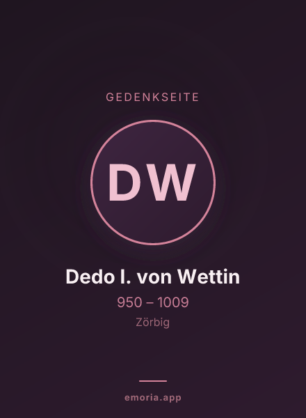 Gedenkportrait von Dedo I. von Wettin