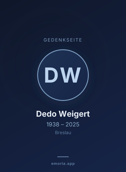 Gedenkportrait von Dedo Weigert