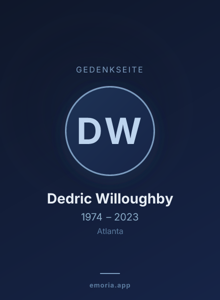 Gedenkportrait von Dedric Willoughby