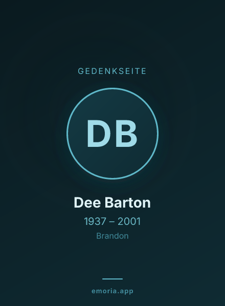 Gedenkportrait von Dee Barton