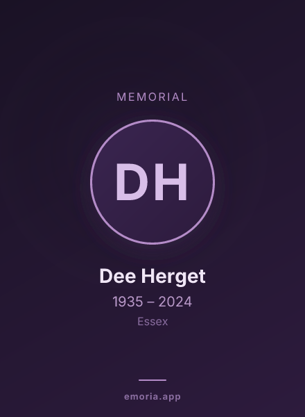 Memorial portrait of Dee Herget