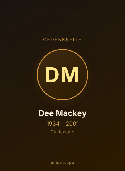 Gedenkportrait von Dee Mackey