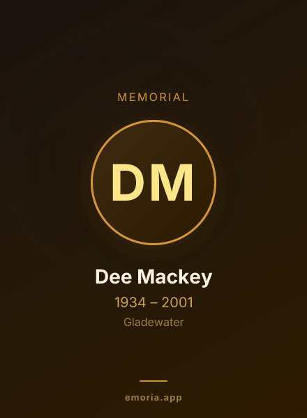 Memorial portrait of Dee Mackey