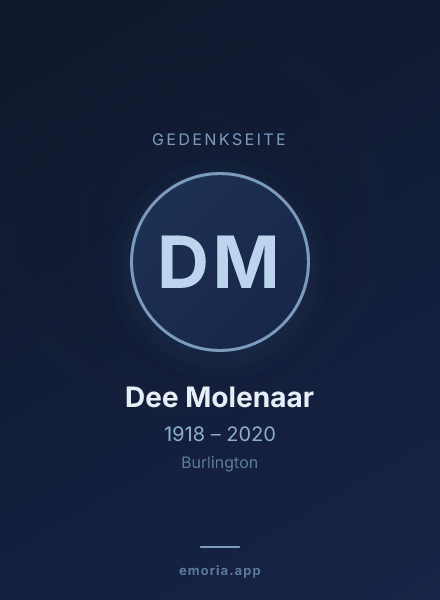 Gedenkportrait von Dee Molenaar