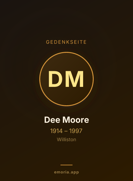Gedenkportrait von Dee Moore