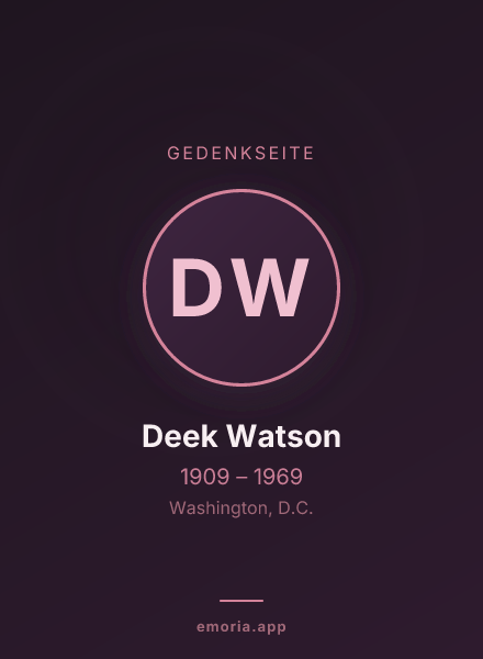 Gedenkportrait von Deek Watson