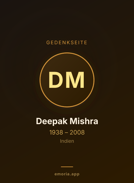 Gedenkportrait von Deepak Mishra