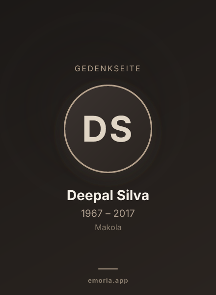 Gedenkportrait von Deepal Silva