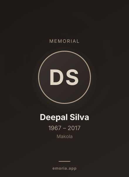 Memorial portrait of Deepal Silva