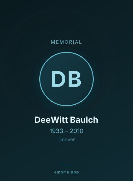 Memorial portrait of DeeWitt Baulch