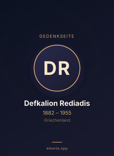 Gedenkportrait von Defkalion Rediadis