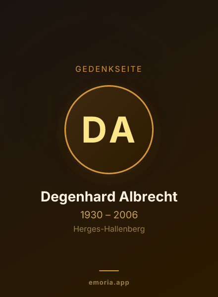 Gedenkportrait von Degenhard Albrecht