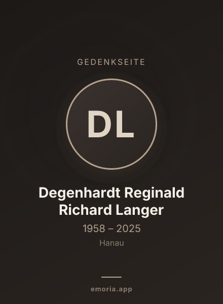 Gedenkportrait von Degenhardt Reginald Richard Langer