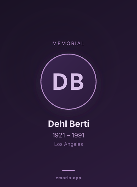 Memorial portrait of Dehl Berti