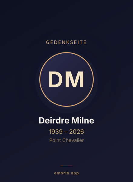 Gedenkportrait von Deirdre Milne