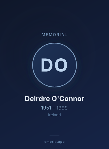 Memorial portrait of Deirdre O'Connor