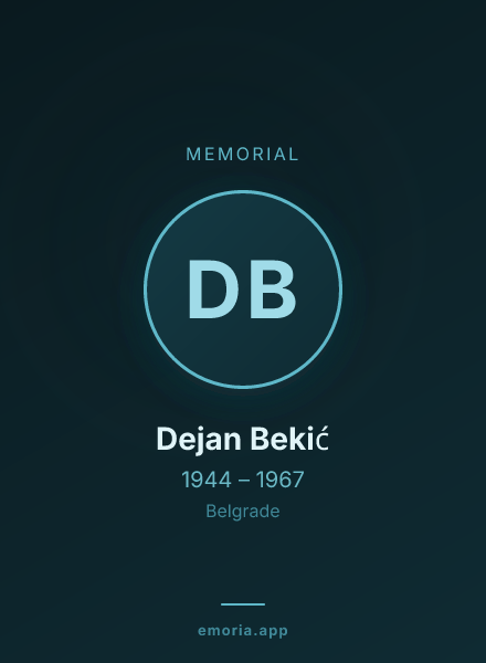 Memorial portrait of Dejan Bekić
