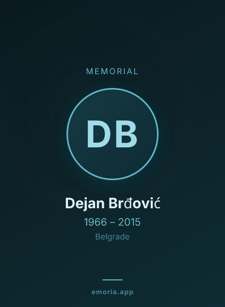 Memorial portrait of Dejan Brđović