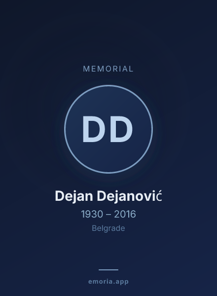 Memorial portrait of Dejan Dejanović