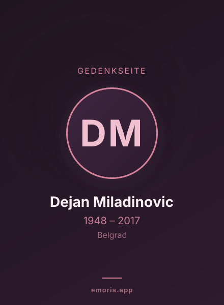 Gedenkportrait von Dejan Miladinovic