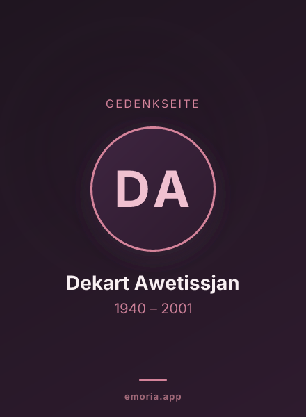 Gedenkportrait von Dekart Awetissjan
