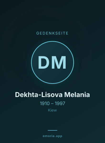 Gedenkportrait von Dekhta-Lisova Melania