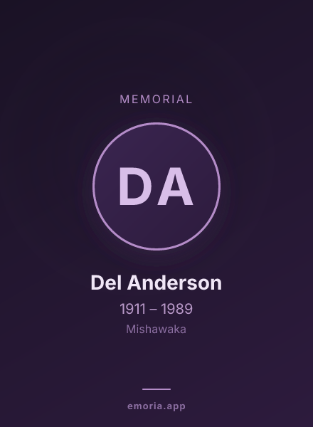 Memorial portrait of Del Anderson