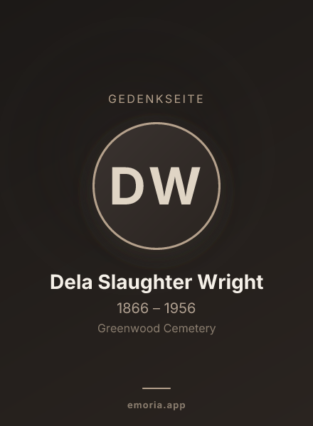 Gedenkportrait von Dela Slaughter Wright