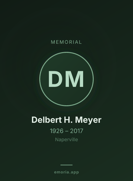Memorial portrait of Delbert H. Meyer