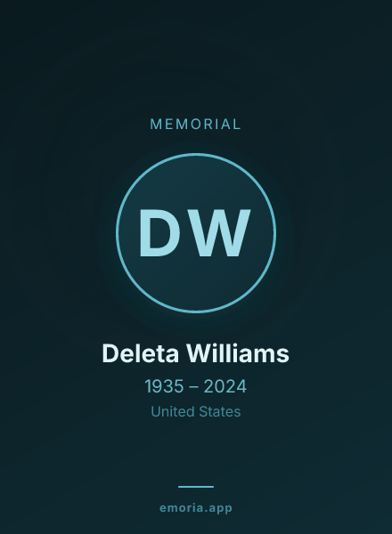 Memorial portrait of Deleta Williams