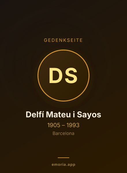 Gedenkportrait von Delfí Mateu i Sayos