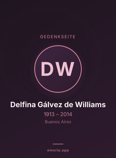 Gedenkportrait von Delfina Gálvez de Williams