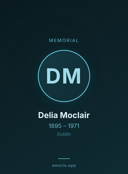 Memorial portrait of Delia Moclair