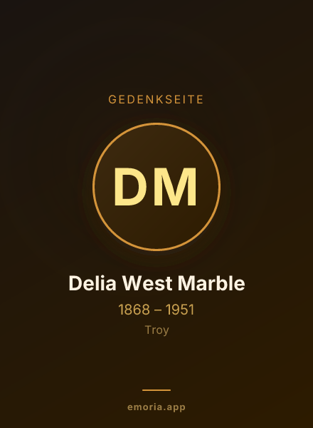 Gedenkportrait von Delia West Marble