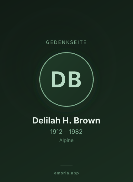 Gedenkportrait von Delilah H. Brown