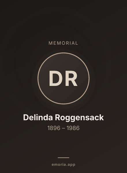 Memorial portrait of Delinda Roggensack