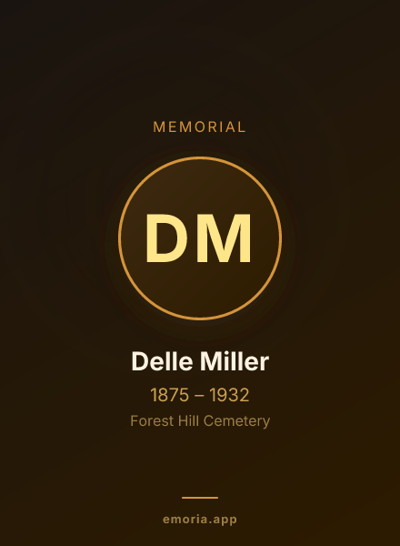 Memorial portrait of Delle Miller