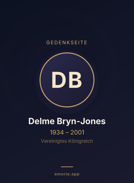 Gedenkportrait von Delme Bryn-Jones