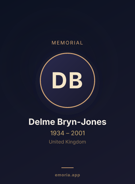 Memorial portrait of Delme Bryn-Jones