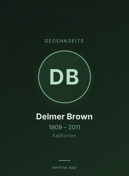 Gedenkportrait von Delmer Brown